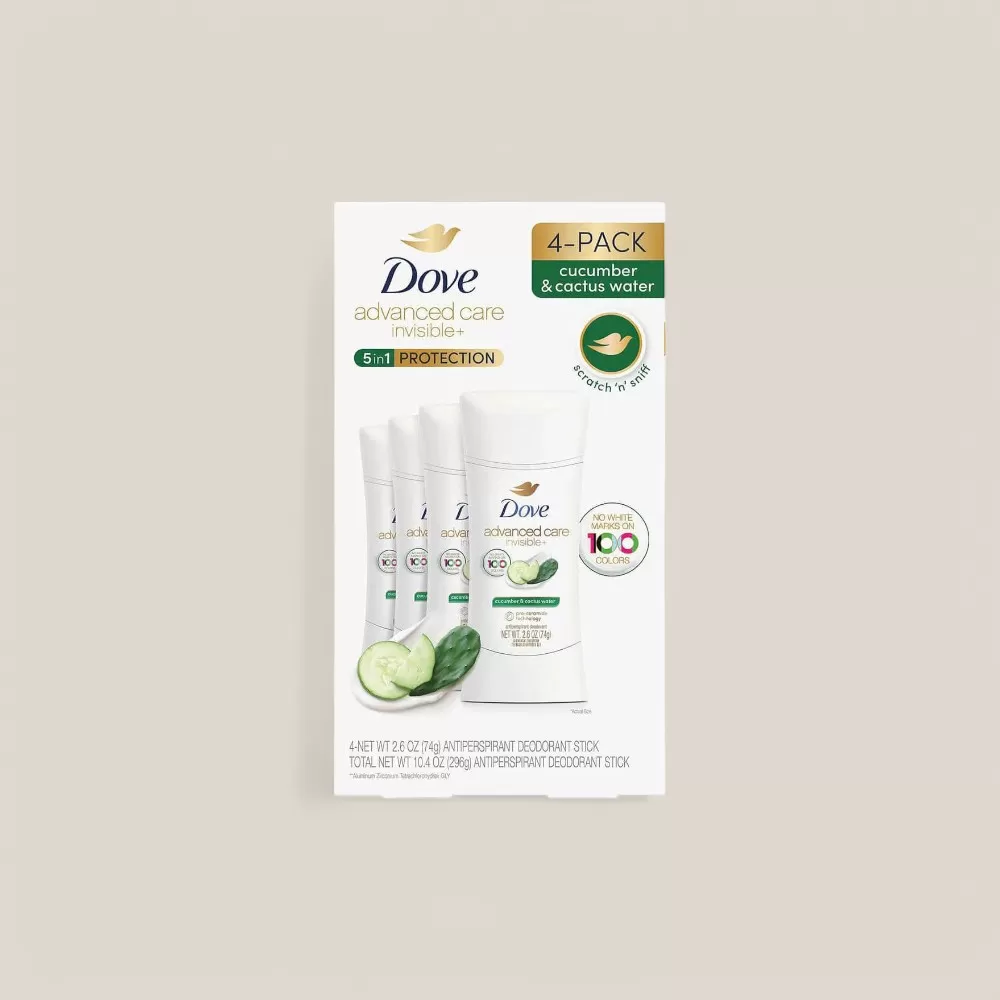 Lăn Khử Mùi Nữ Dove Advanced Care Invisible + Antiperspirant Deodorant #Set 4 pack