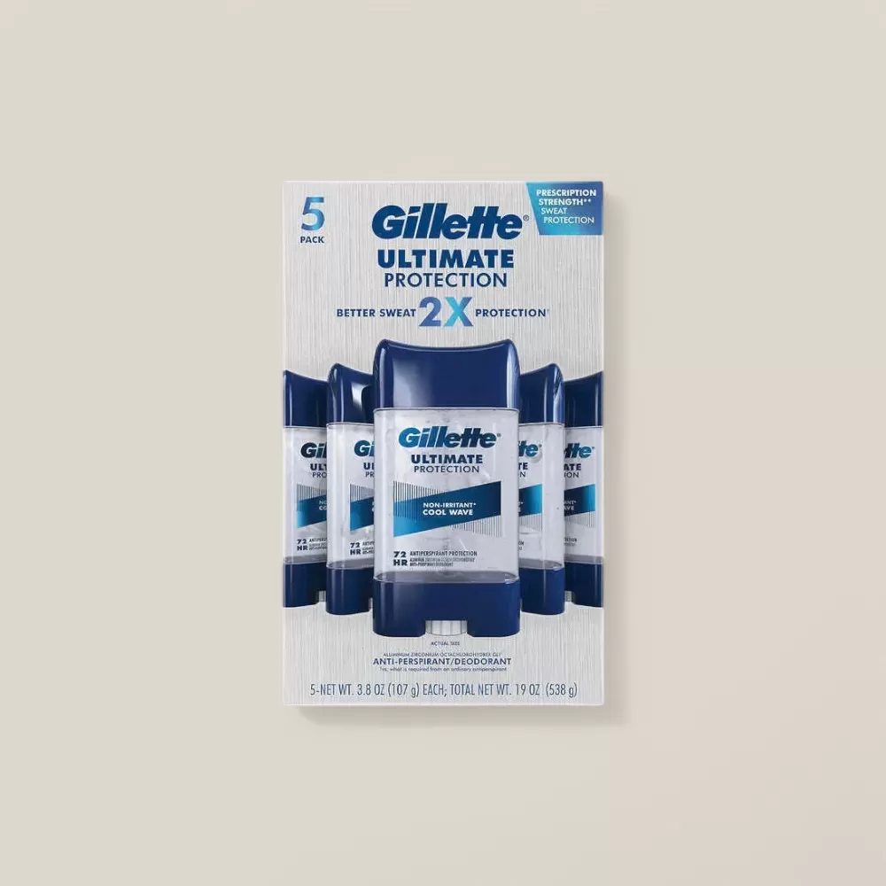Lăn Khử Mùi Nam Gillette Ultimate Protection x2 Coll Wave Dạng Gel #Set 5 pack
