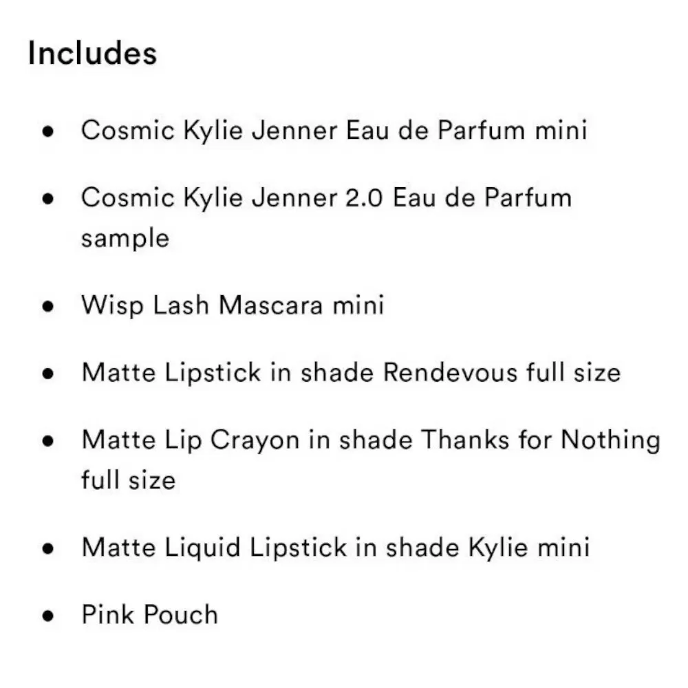 Bộ Quà Tặng Mỹ Phẩm Kylie Từ Ulta Beauty 7 Món