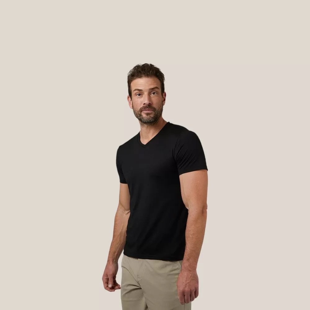 Áo Thun Nam 32 Degrees Men's Cool Classic Vneck T-Shirt | Đen | Size: M