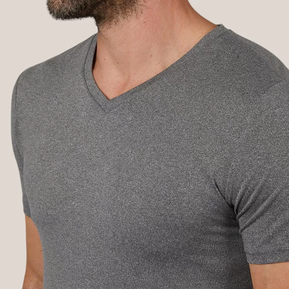 Áo Thun Nam 32 Degrees Men's Cool Classic Vneck T-Shirt | Xám Trắng | Size: M