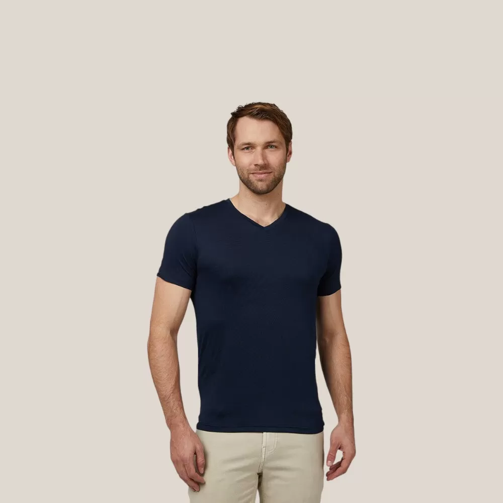 Áo Thun Nam 32 Degrees Men's Cool Classic Vneck T-Shirt | Xanh Navy | Size: M