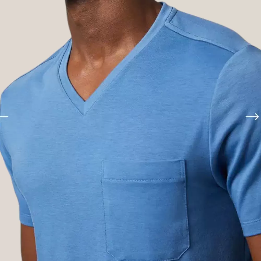 Áo Thun Nam 32 Degree Men's Pocket V-Neck Short Sleeve T-Shirt | Xanh Dương | Size M