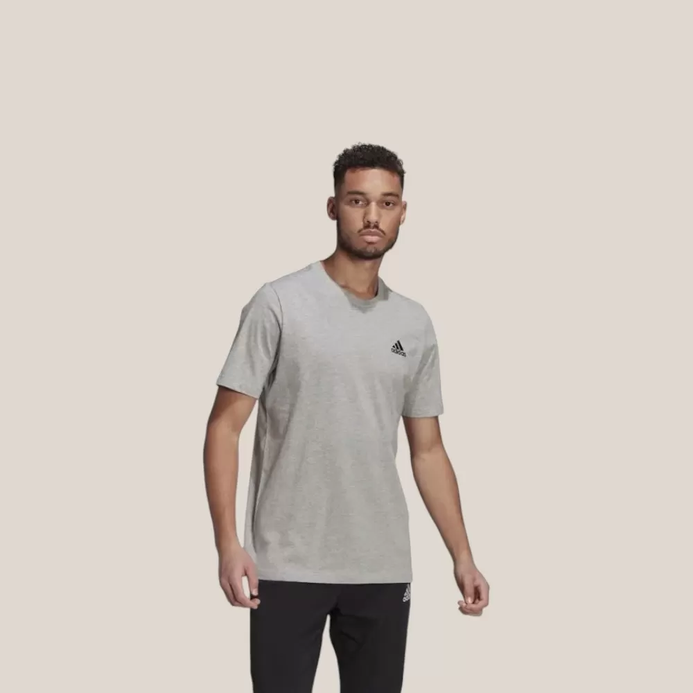 Áo Thun Nam Adidas Essentials Embroidered Small Logo Tee - Trắng - Size M