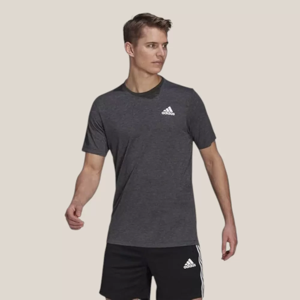 Áo Thun Nam Adidas Essentials Embroidered Small Logo Tee - Xám - Size M