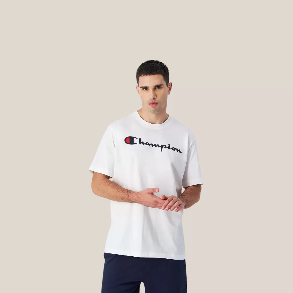 Áo Thun Nam Champion Big Logo Cotton Jersey T-Shirt | Trắng | Size M