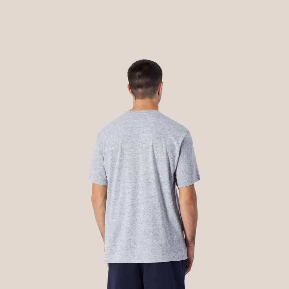 Áo Thun Nam Champion Big Logo Cotton Jersey T-Shirt | Xám Trắng | Size M