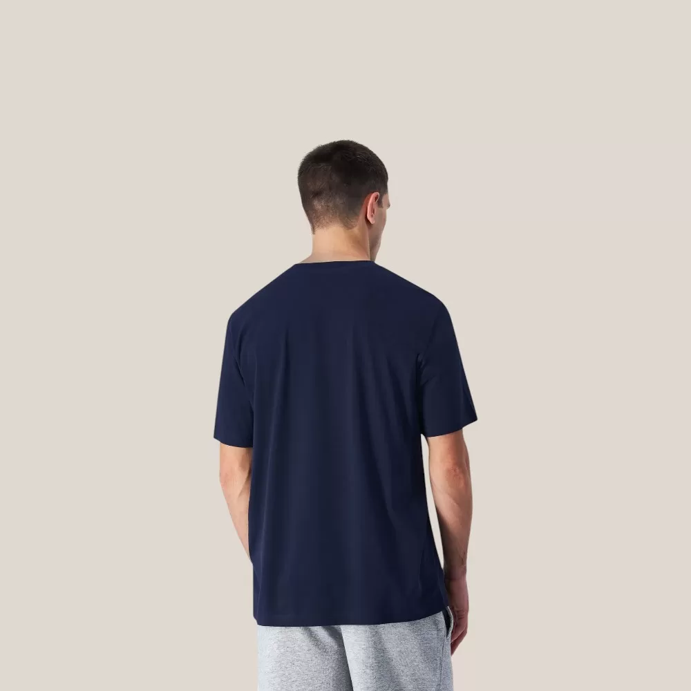 Áo Thun Nam Champion Big Logo Cotton Jersey T-Shirt | Xanh Dương | Size M