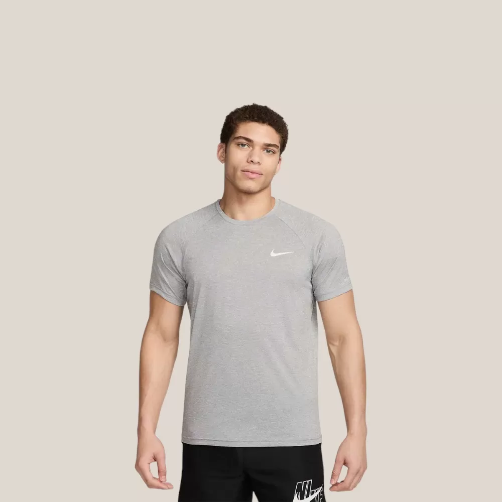 Áo Thun Nike Swim Essential Men's SS Hydroguard Shirt | Xám Trắng | Size M