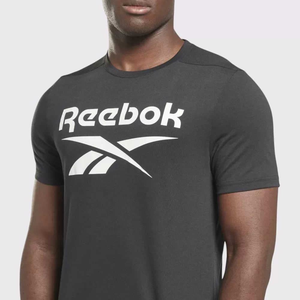 Áo Thun Nam Reebok Identity Big Stacked Logo #Đen #Size M