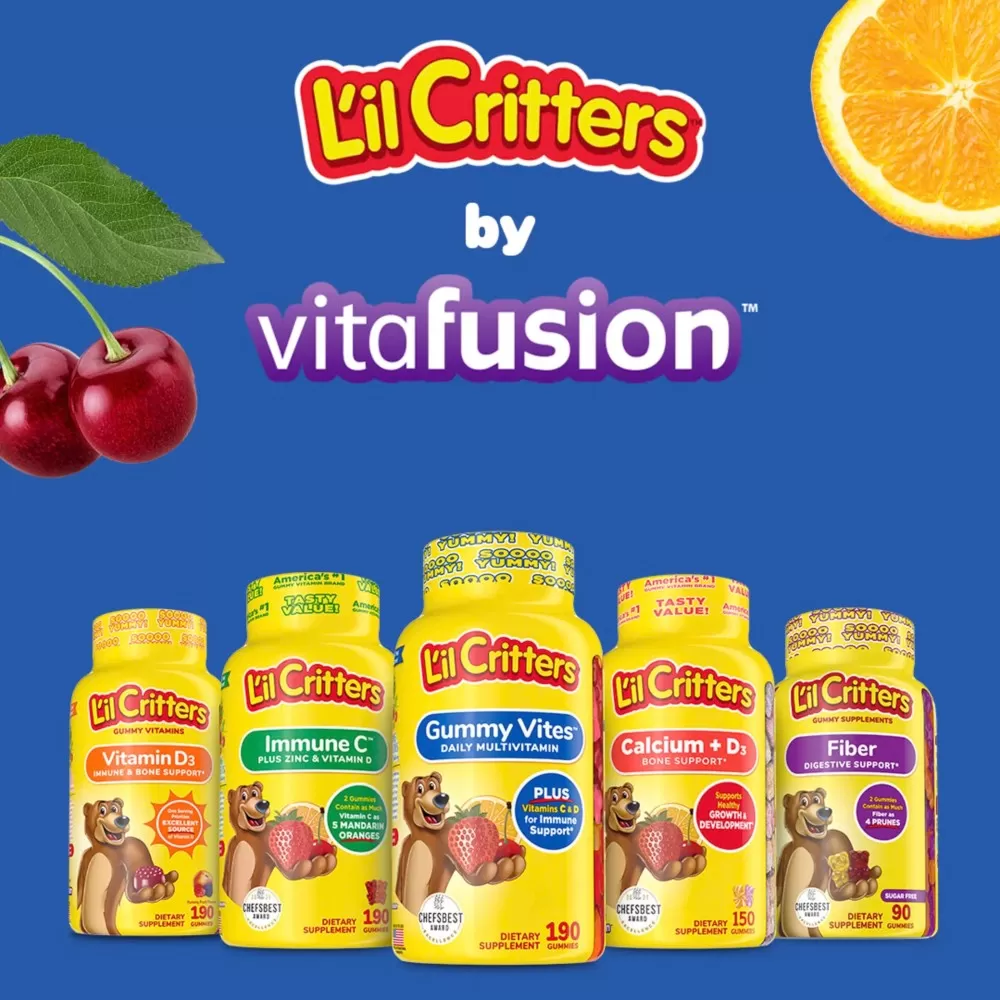 Kẹo Dẻo Vitamin Tổng Hợp Cho Bé L’il Critters Gummy Vites, Cho Trẻ Từ 2 Tuổi #300 Viên