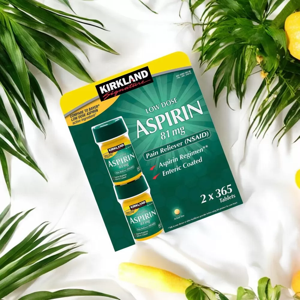 Viên uống giảm đau Kirkland Low Dose Aspirin 81mg - Set 2 x 365 viên (HSD: 12/2025)