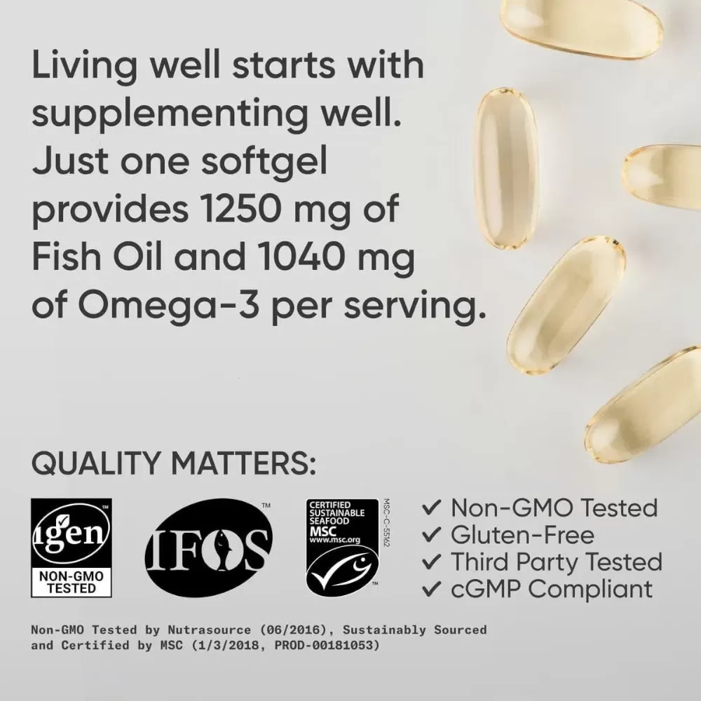 Viên Uống Dầu Cá Sports Research Triple Strength Omega 3 Fish Oil Của Mỹ #150 Viên