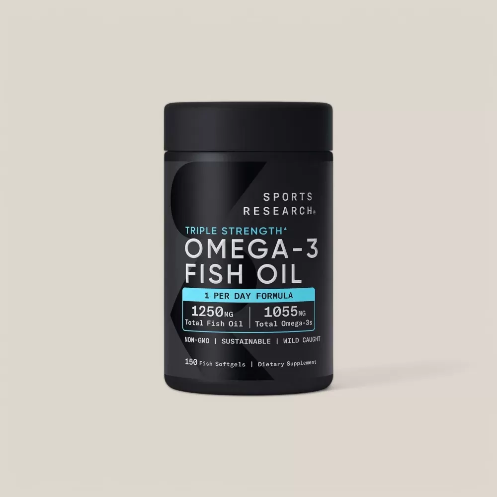 Viên Uống Dầu Cá Sports Research Triple Strength Omega 3 Fish Oil Của Mỹ #150 Viên
