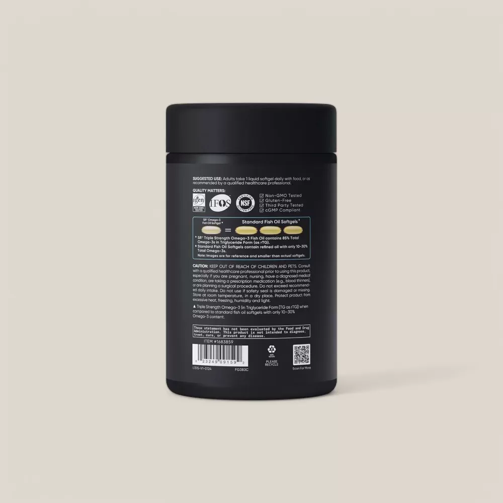 Viên Uống Dầu Cá Sports Research Triple Strength Omega 3 Fish Oil Của Mỹ #150 Viên