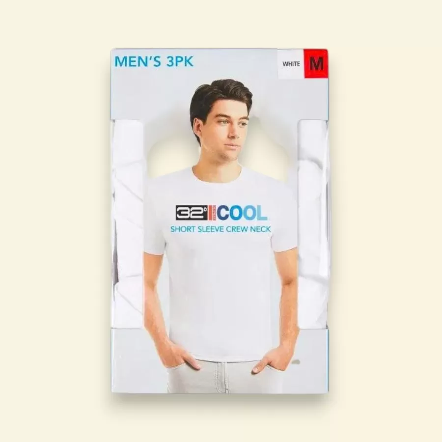 32 Degrees Hombre Cool #3 Pack, Size M #Trắng