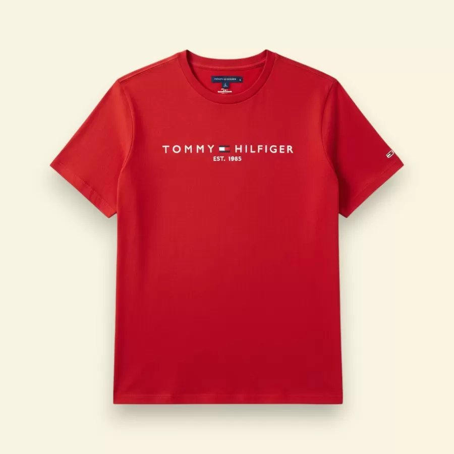 Tommy Hilfiger Embroidered Tommy Logo T-Shirt #M #Đỏ