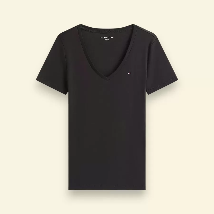 Tommy Hilfiger V-Neck Favorite T-Shirt #L #Đen