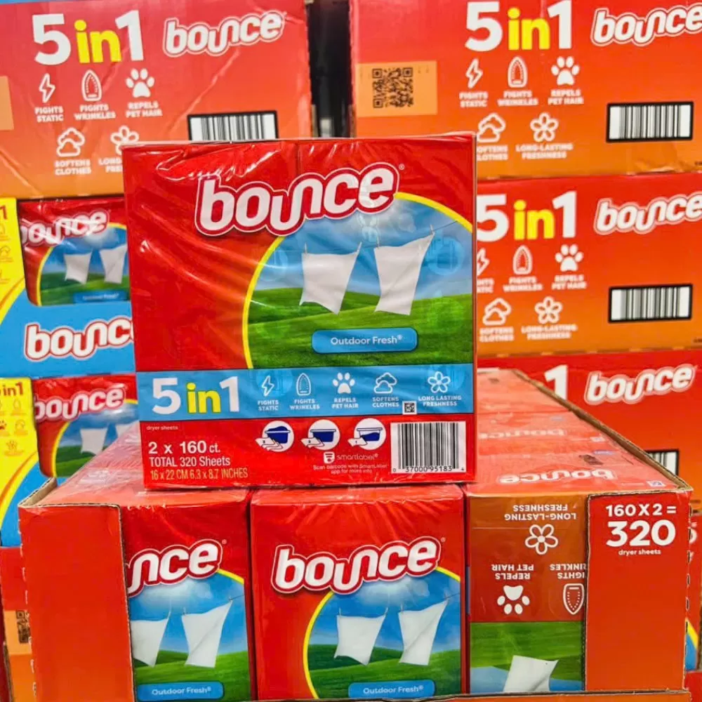 Giấy Thơm Quần Áo Bounce Của Mỹ 5In1 - Set 2 X 160