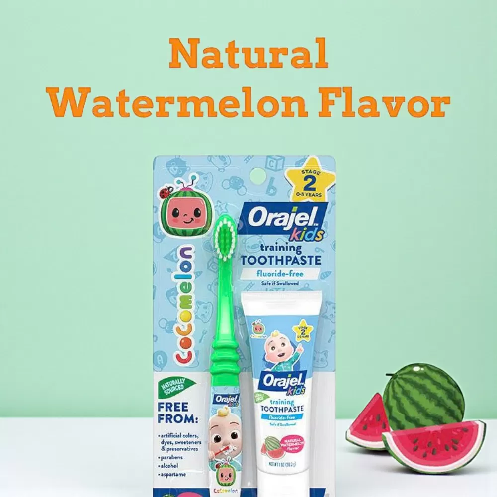 Set Orajel Kids Cocomelon™ Fluoride‑Free Training Toothpaste