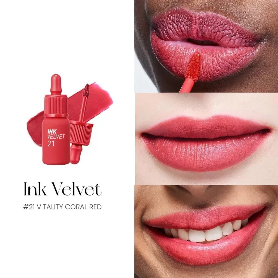 Son Kem Lì Peripera Ink Velvet Vitality Coral Red 21