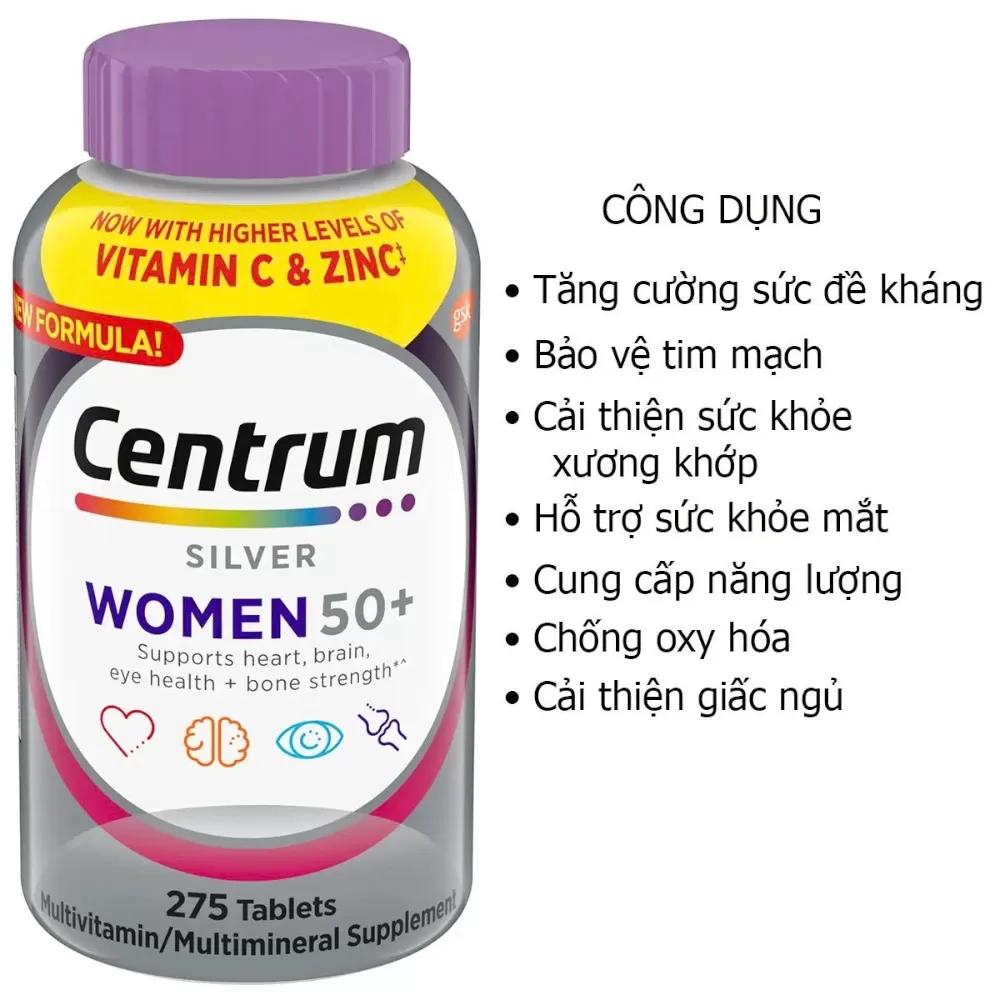 Viên uống Vitamin tổng hợp Centrum Silver Women 50+ | 275 viên