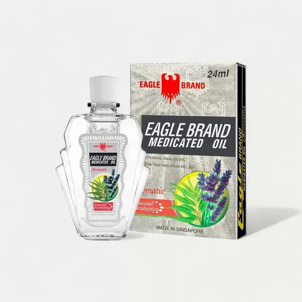 Dầu gió trắng Con Ó Singapore Eagle Brand Medicated Oil Lavender 24ml