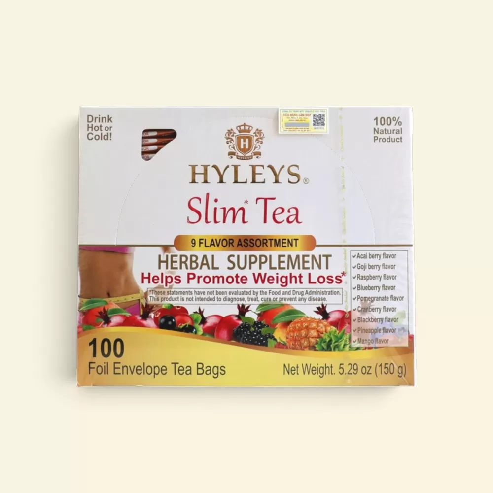 Trà Giảm Cân Thảo Mộc Slim Tea Hyleys 9 Hương Vị - 100 Gói
