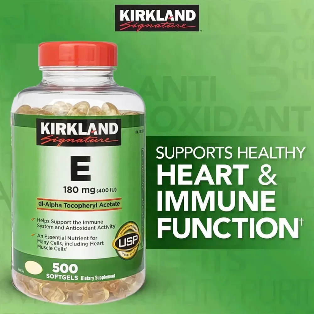 Viên uống Vitamin E 400 IU Kirkland, 500 viên