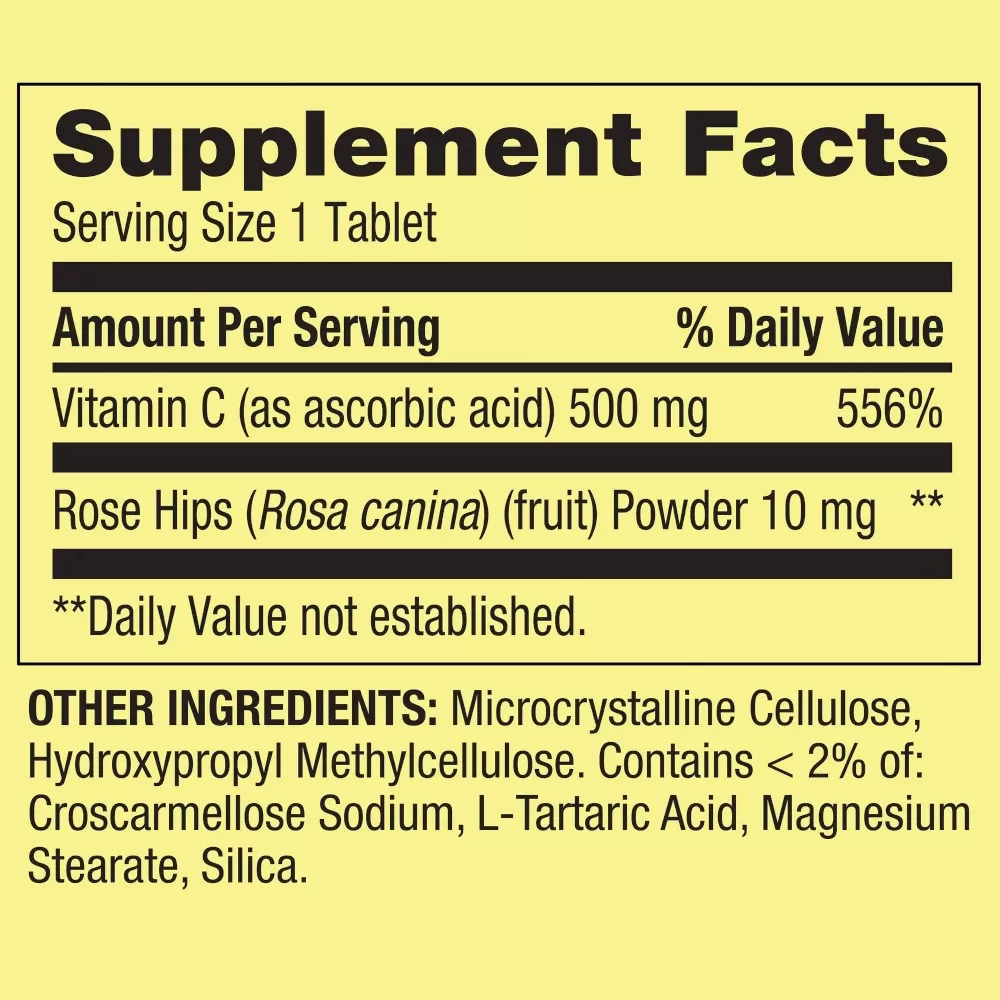 Viên uống Spring Valley Vitamin C With Natural Rose Hips 500mg | 200 viên